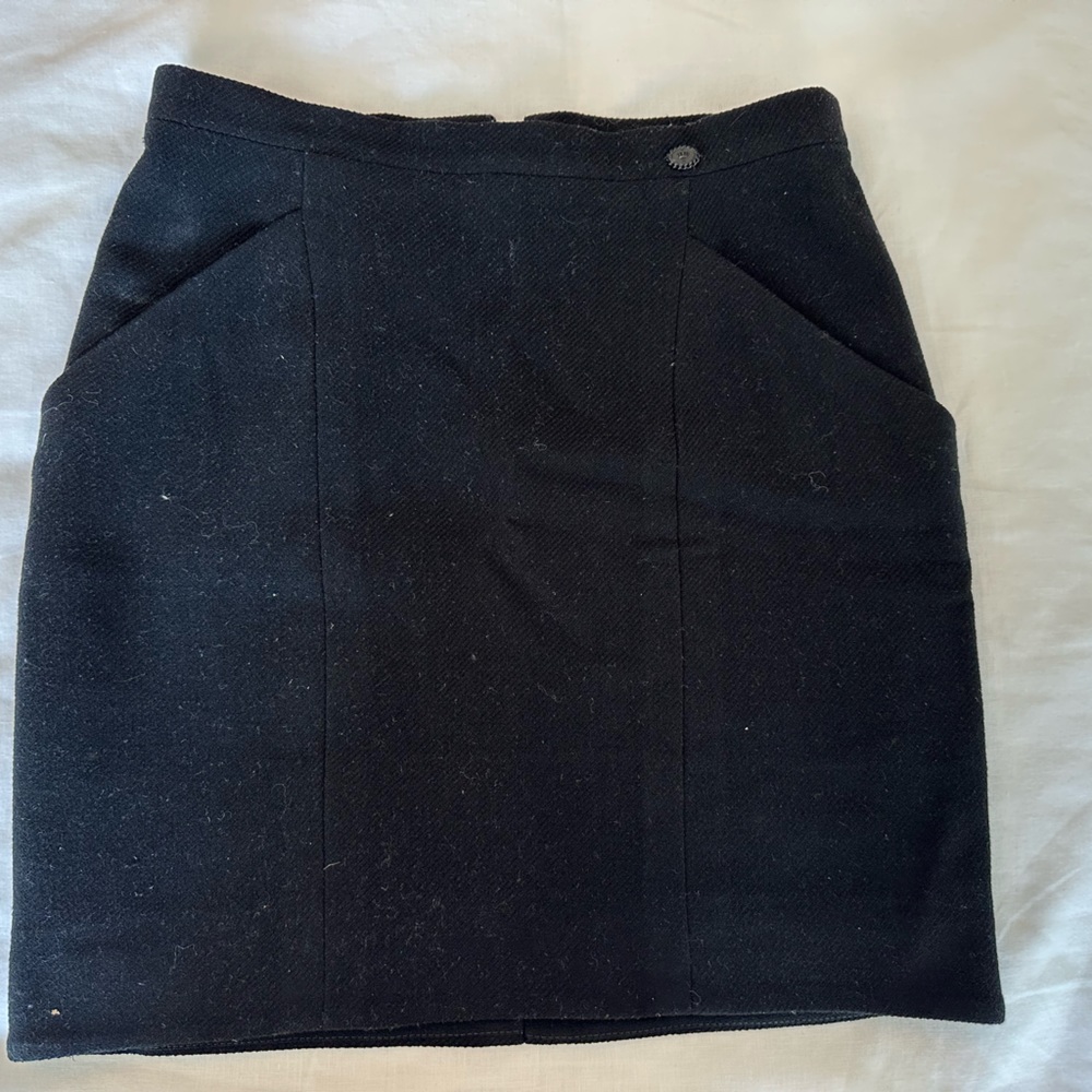 Vintage black wool Chanel skirt